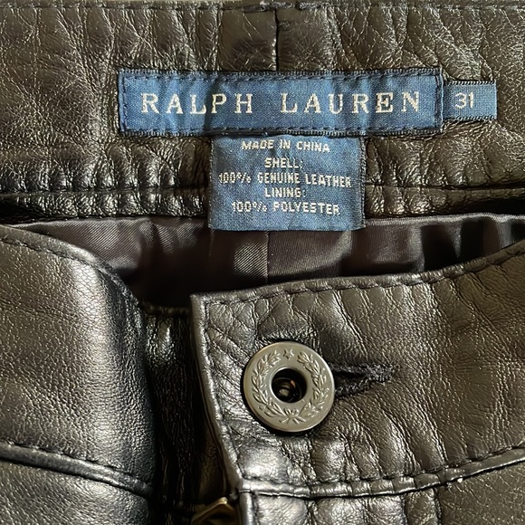 Ralph Lauren Butter Soft Black Leather Jeans, size 31 - Picture 3 of 6